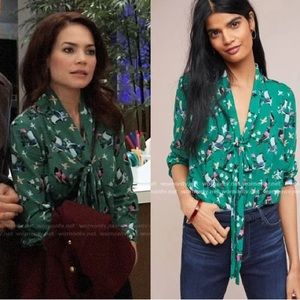 20 of 52 Conversations by Anthropologie Colloquial Tie Neck Blouse